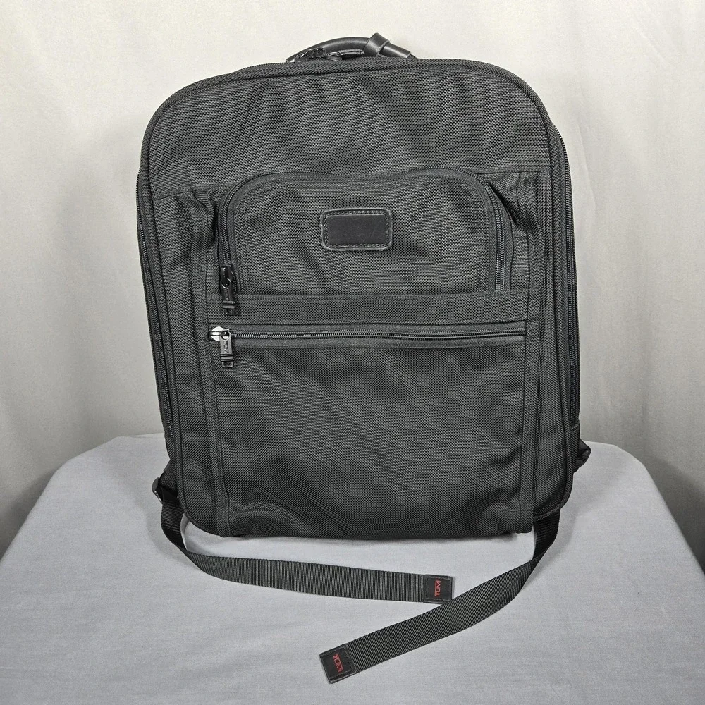 Vintage Tumi Alpha Backpack Black Ballistic Nylon Business Travel Organizer USA